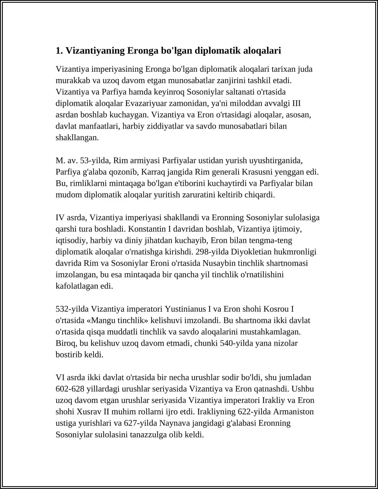 VIZANTIYANI QO'SHNI DAVLATLAR BILAN ALOQALARI 3