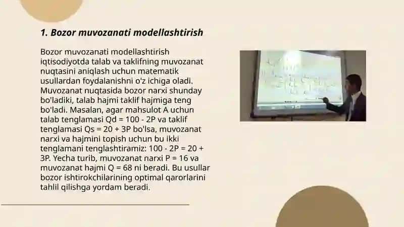 Bozor muvozanati modellashtirish 3