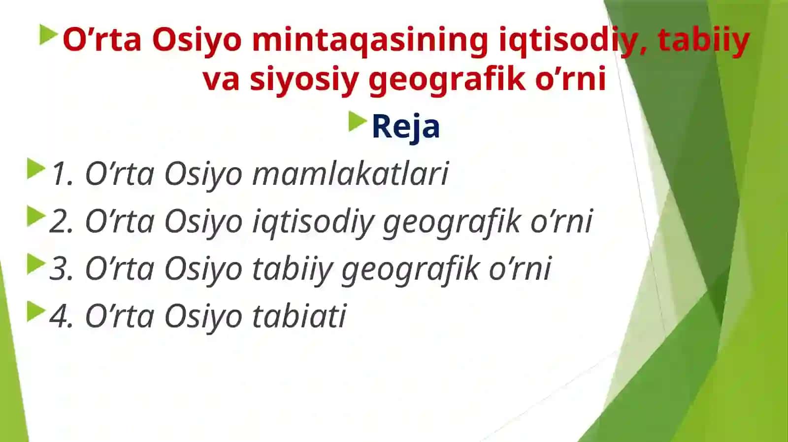 O’rta Osiyo mintaqasining iqtisodiy, tabiiy va siyosiy geografik ko’rni 3