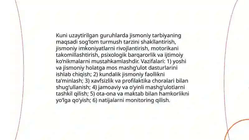 Kuni uzaytirilgan guruhlarda jismoniy tarbiya mashgʻulotlari 3