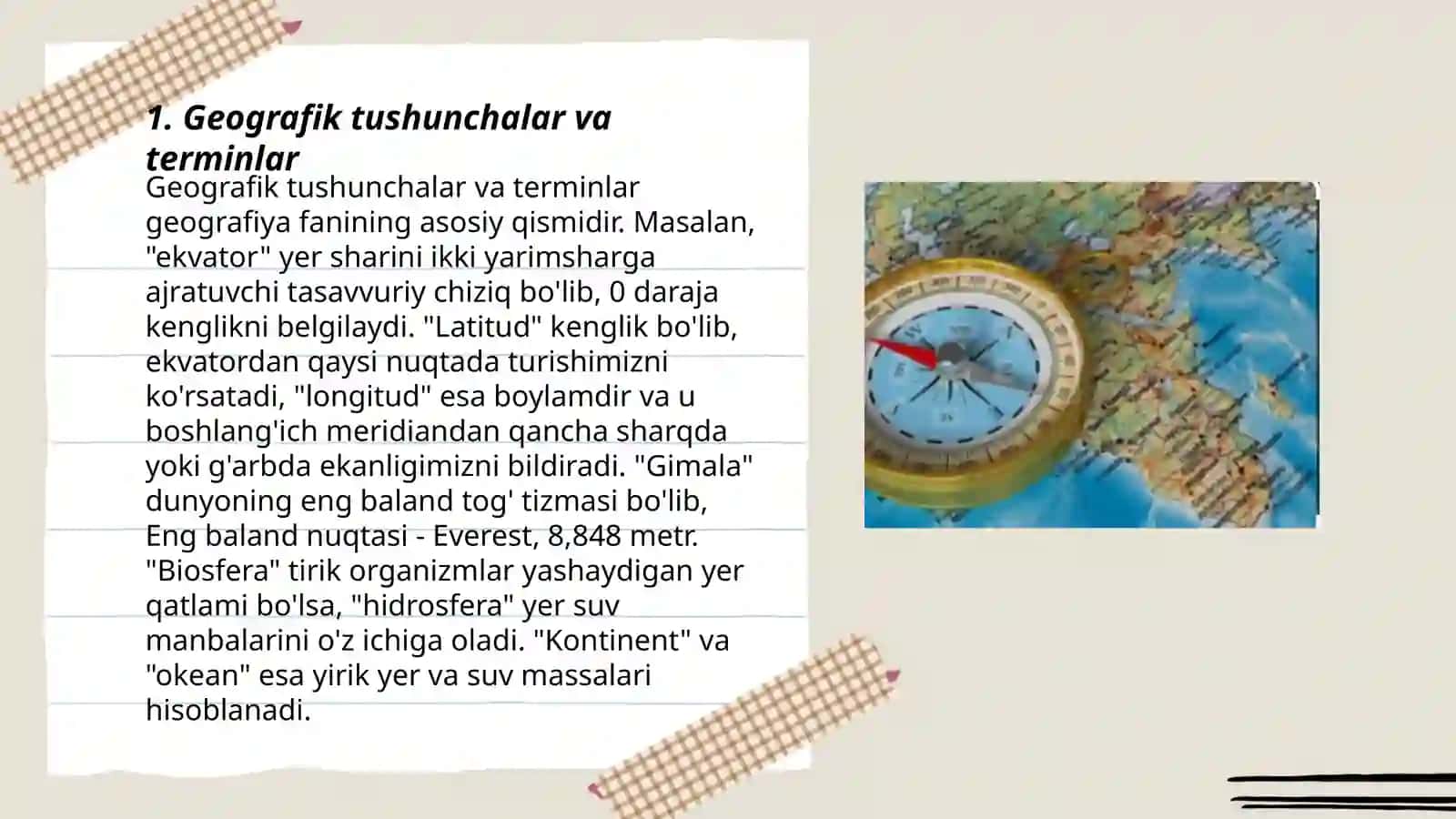 Geografiya mutaxassisligingiz bo'yicha DTS talablarini o'rganish asosida ma'lumot tayyorlash 3