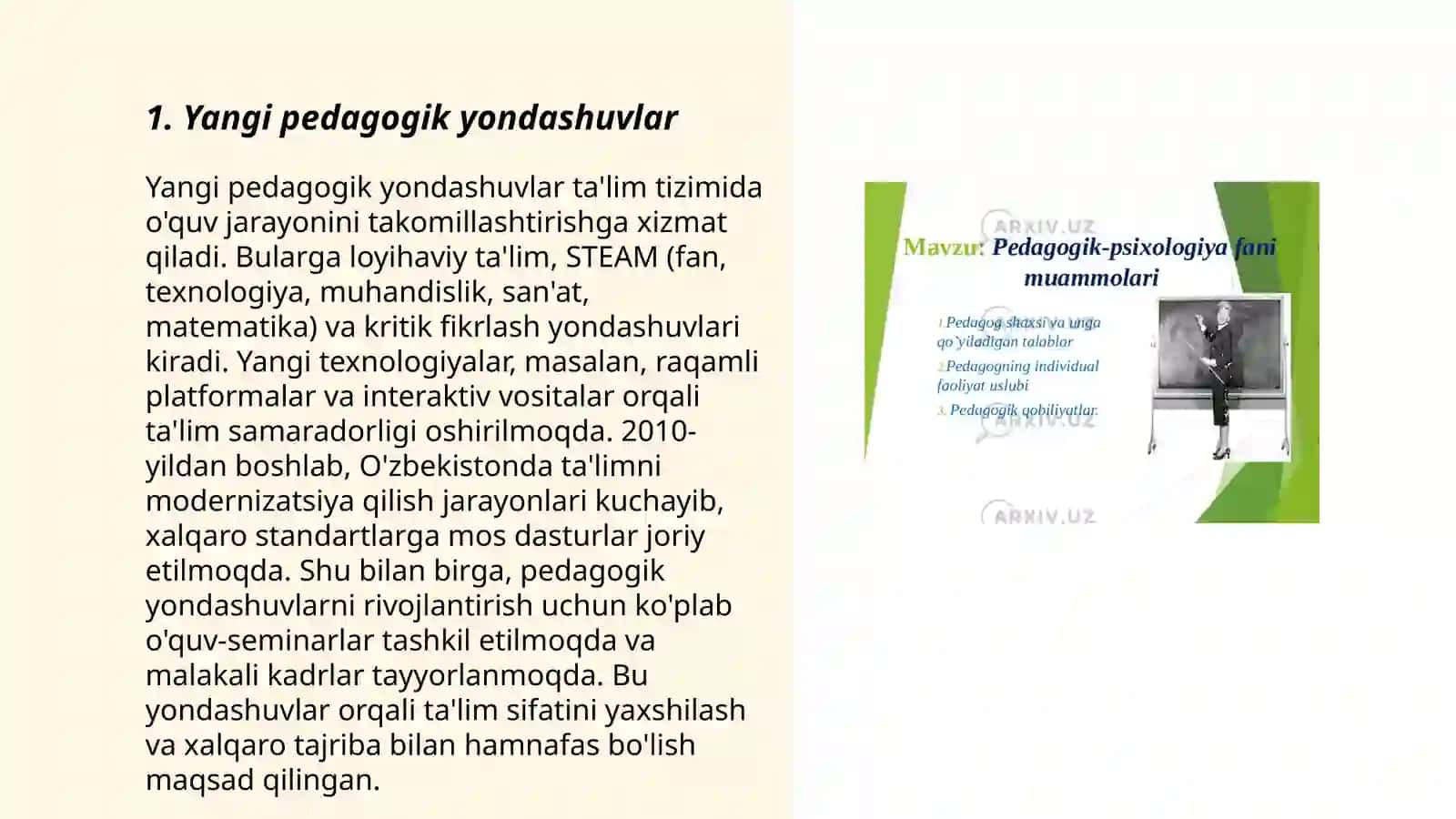 Boshlangʻich sinf ona tili va oʻqish savodxonligi darslarida qoʻyiladigan talablar inovatsion pedagogik taxnalogiyalar 3