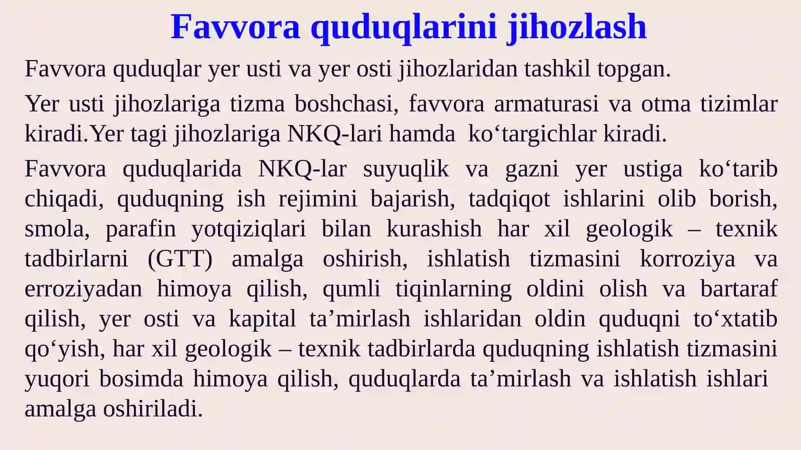 QUDUQLARNI FAVVORAVIY USULDA  ISHLATISH  JIHOZLARI 3