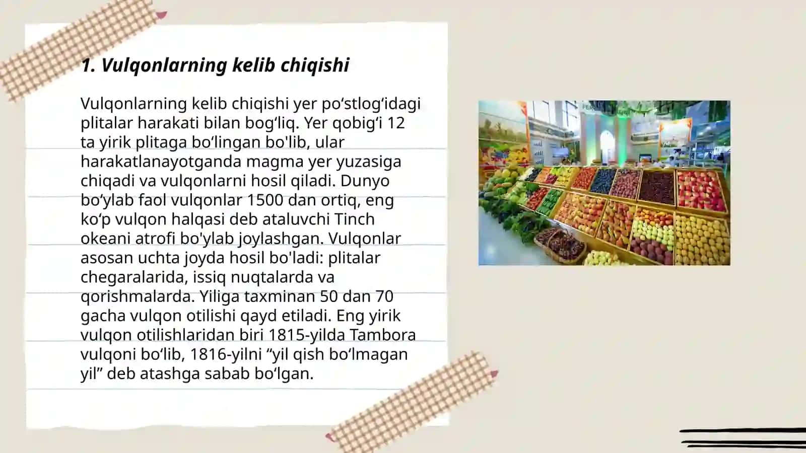 Vulqonlar haqida tushuncha va ularning mahsulotlari 3