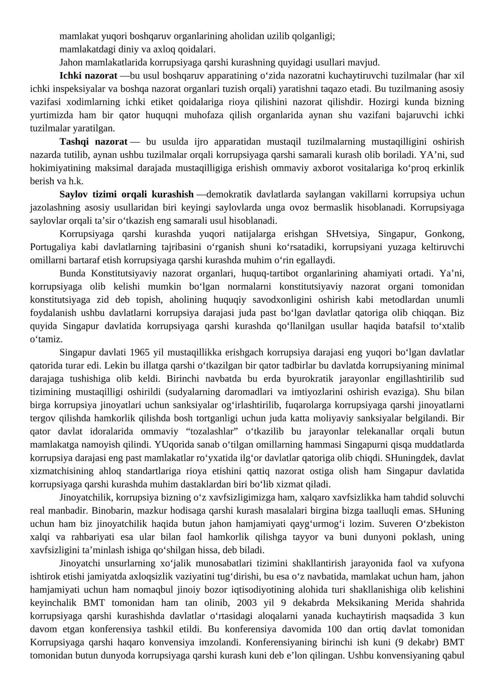 15-mavzu. Korrupsiyaning mohiyati, oqibatlari va unga qarshi kurash mexanizmlari 3