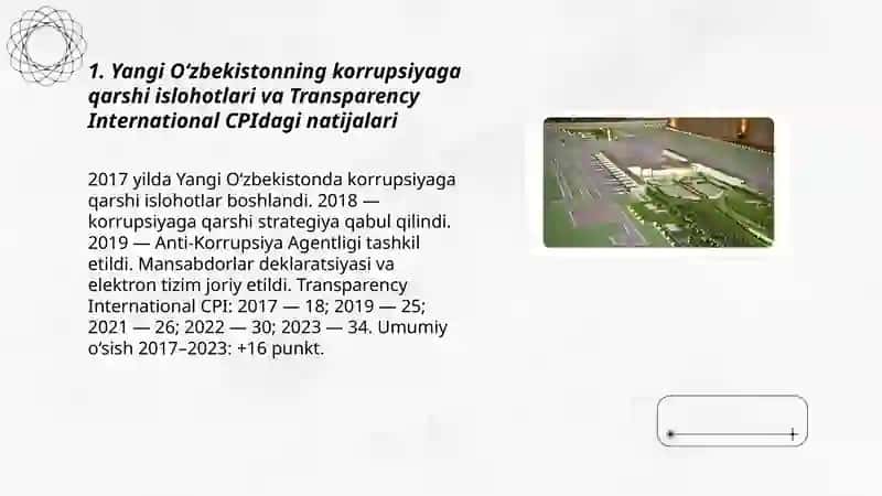 Yangi Oʻzbekistonning korrupsiyaga qarshi islohotlari va Transparency International CPIdagi natijalari 3