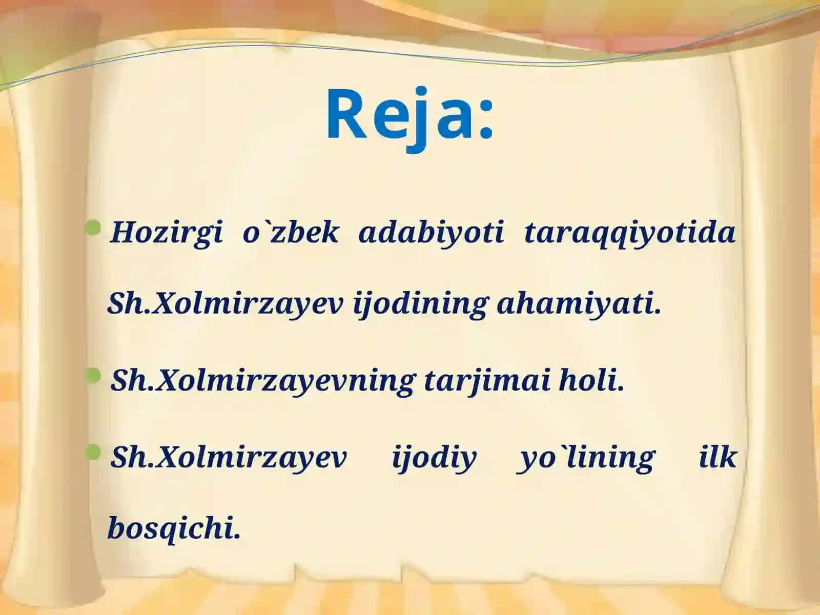 Shukur Xolmirzayev hayoti va ijodi 3