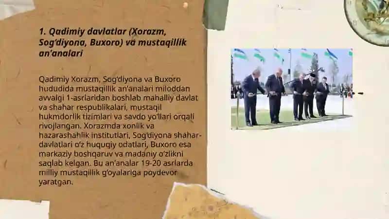 O’zbekistonda mustaqillik g’oyalarining tarixiy asoslari 3