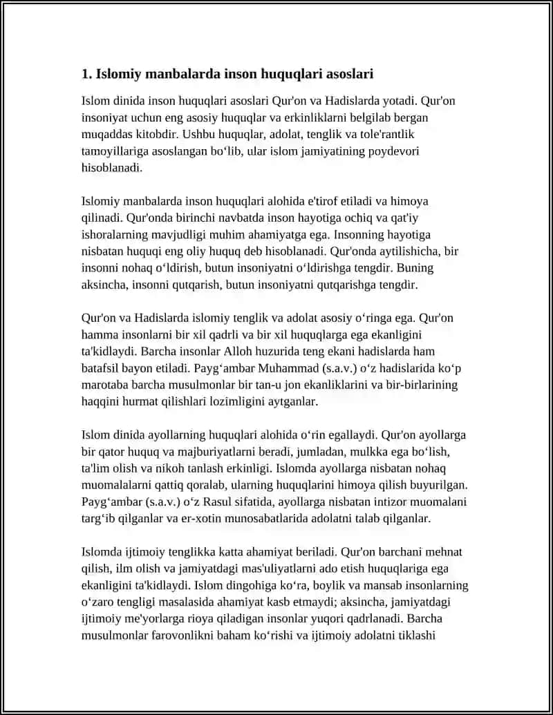 ISLOMDA INSON HUQUQLARI HIMOYASI, IJTIMOIY TENGLIK, ADOLAT VA TOLERIANTLIK 3