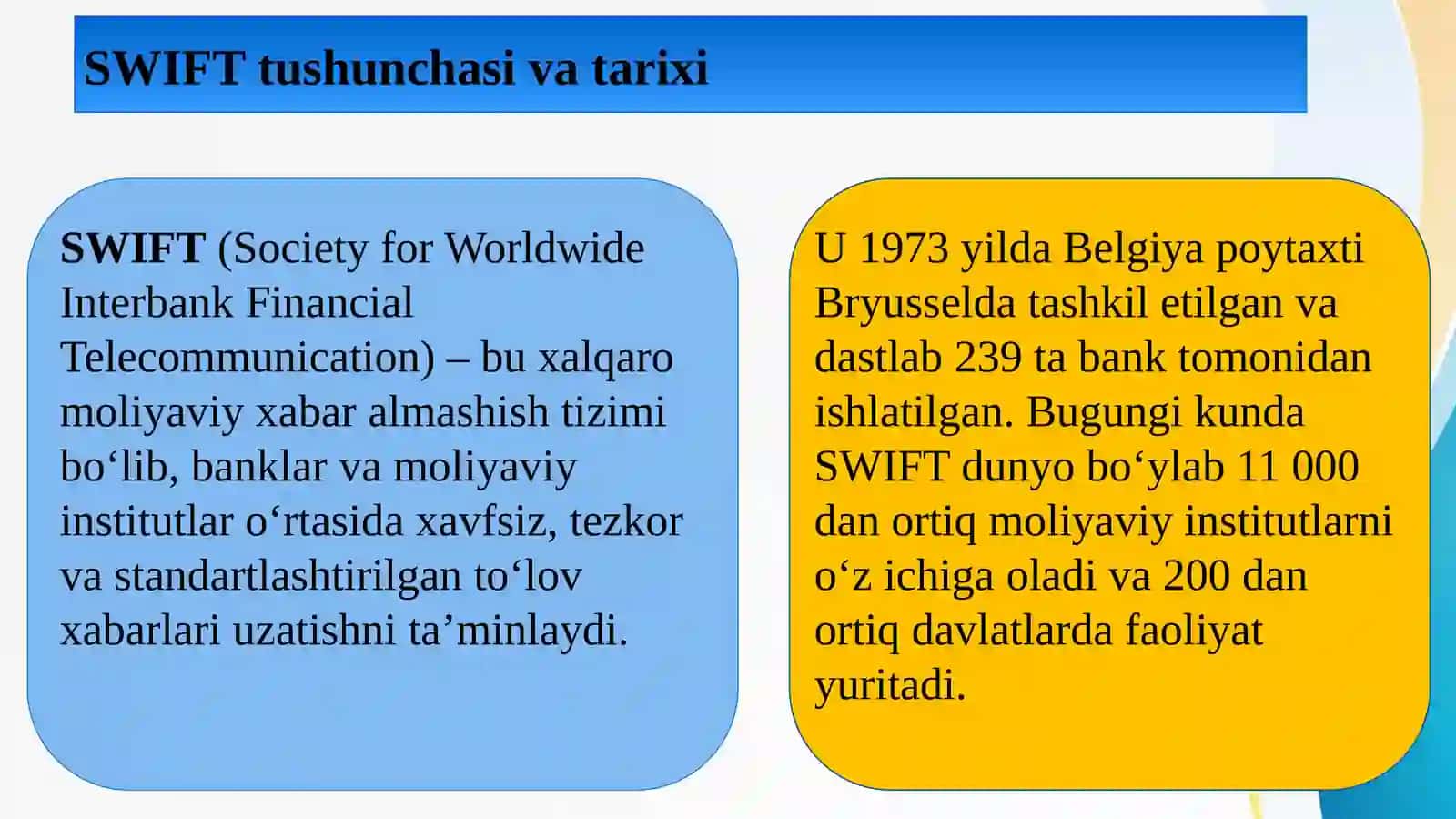 SWIFT to‘lov tizimi 3