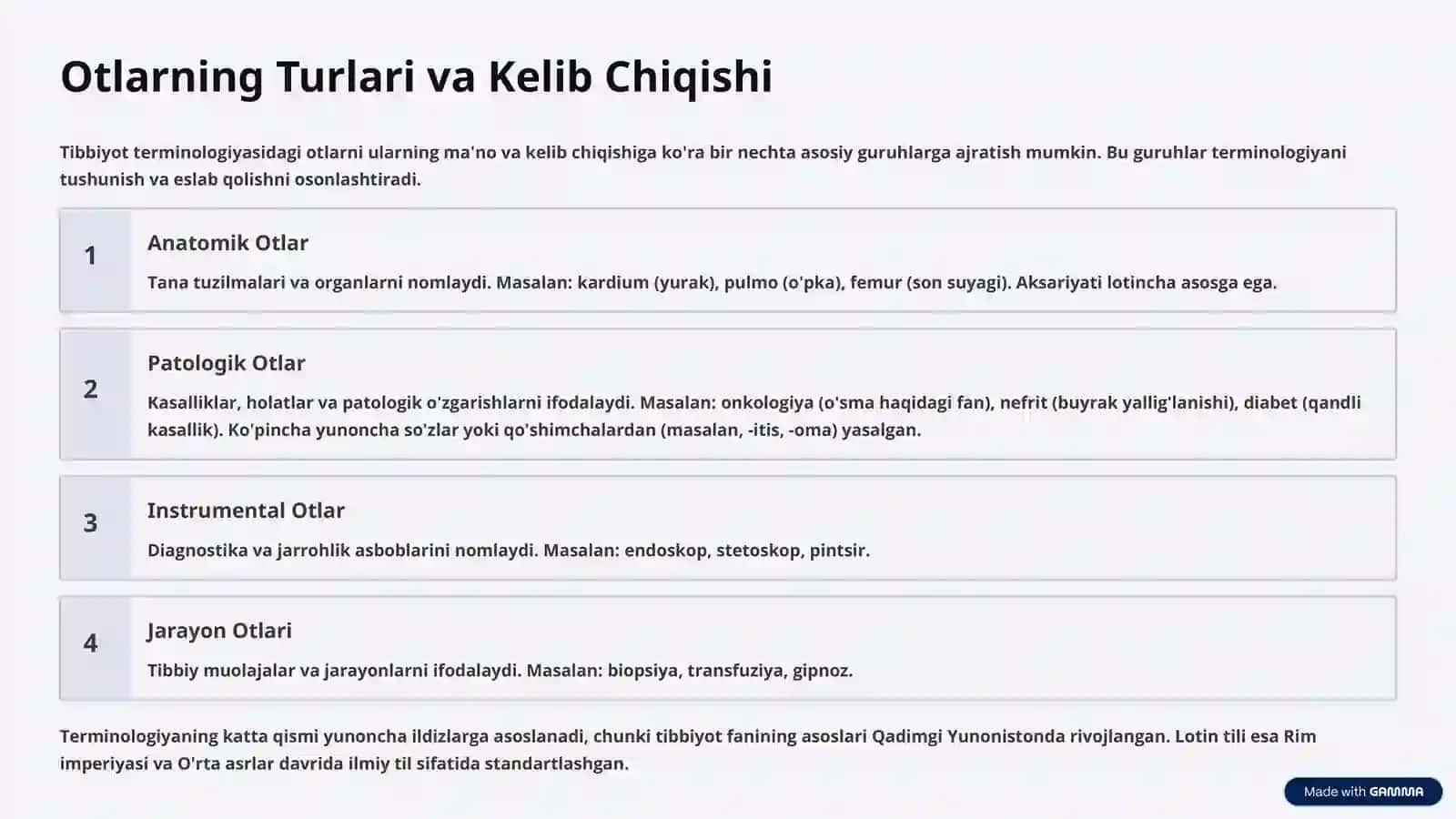Tibbiyot Terminologiyasida Otlar 3