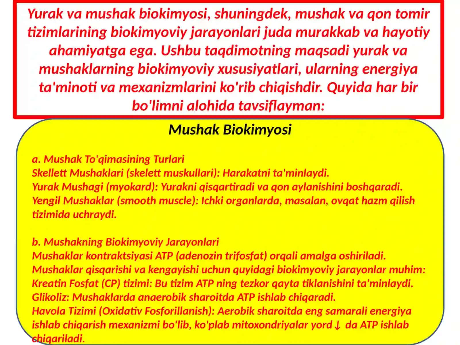 Yurak va mushak biokimyosi 3