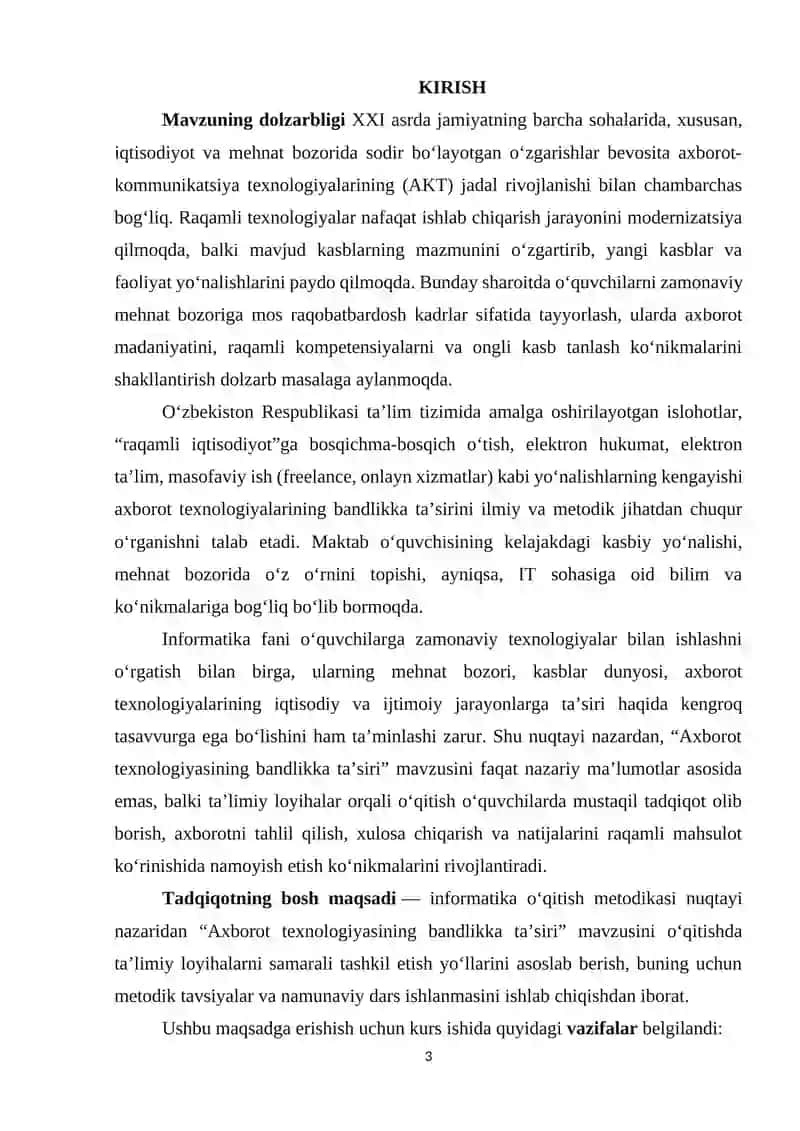 Axborot texnologiyasining bandlikka ta’siri mavzusini o‘qitishda ta’limiy loyihalarni tashkil etish 3