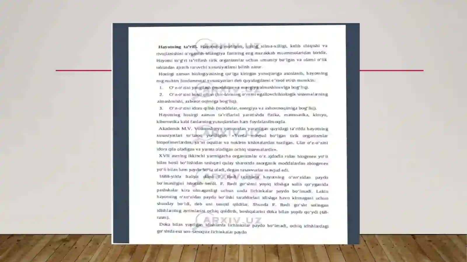 Esanovadinoraning umumiy biologiya fani uchun tayyorlan gan taqdimoti 3