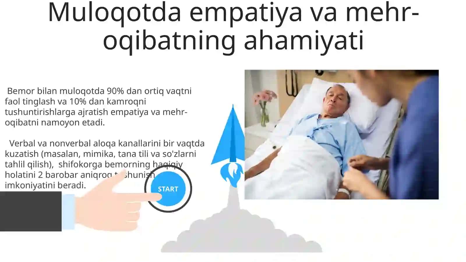 Og’ir va o’layotgan bemorlar bilan muloqotni o’ziga hosligi 3