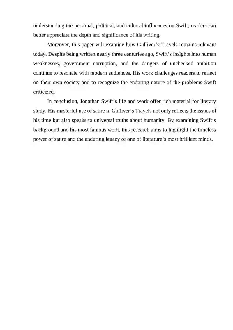 Jonathan Swift - his life and work "Gulliver's travels" 3