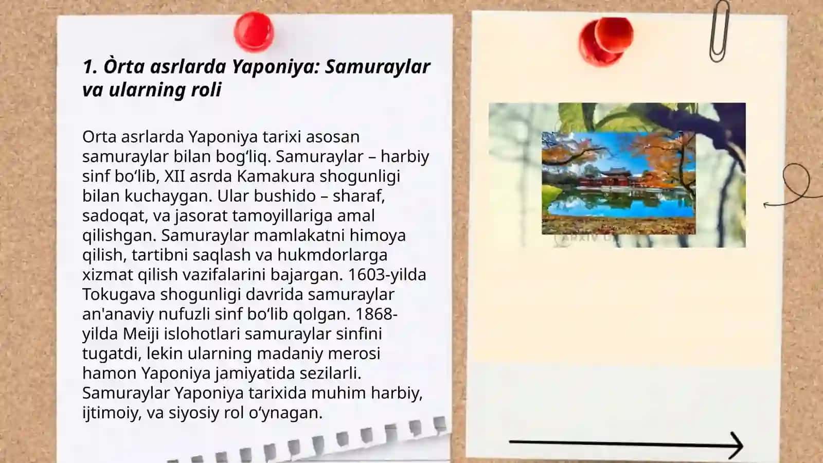 Òrta asrlarda Yaponiya: Samuraylar va ularning roli 3