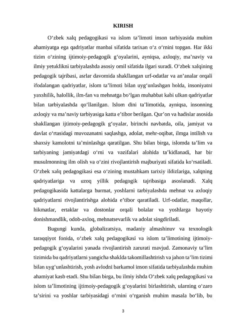Oʼzbek Xalq Pedagogikasi va Islom Ta'limotida Ijtimoiy-Pedagogik Gʻoyalar 3