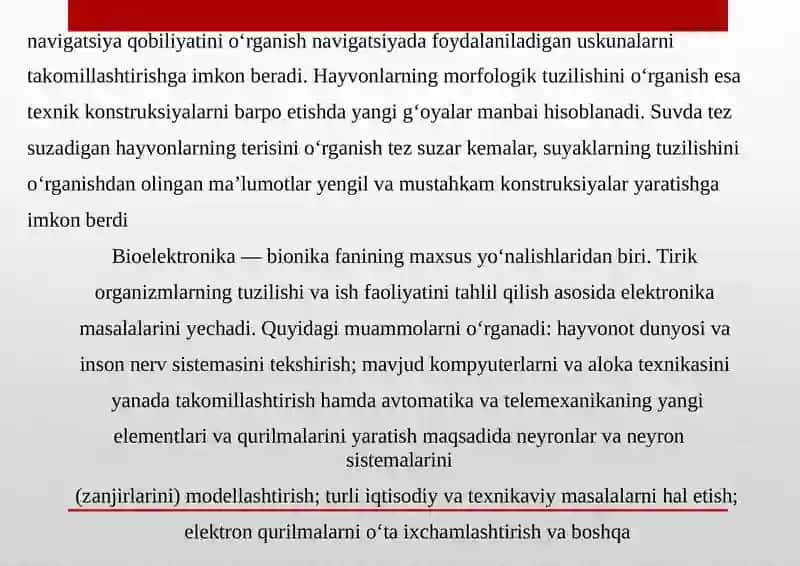 Bionika Asoslari va Uni Inson Hayotidagi O'rni 3