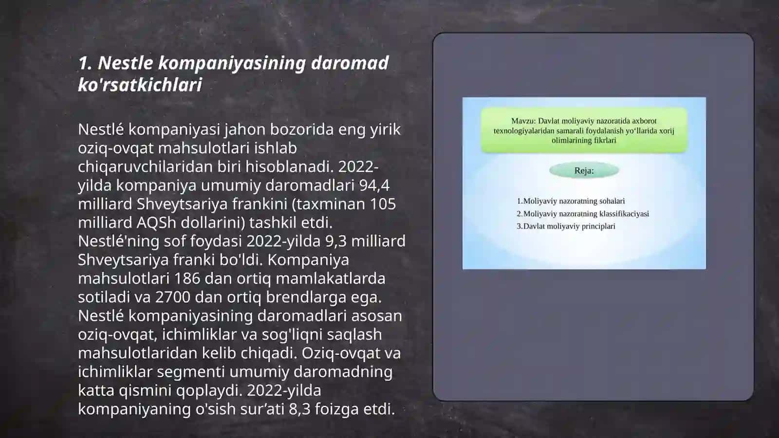 Nestle kompaniyasining moliyaviy natijalari 3