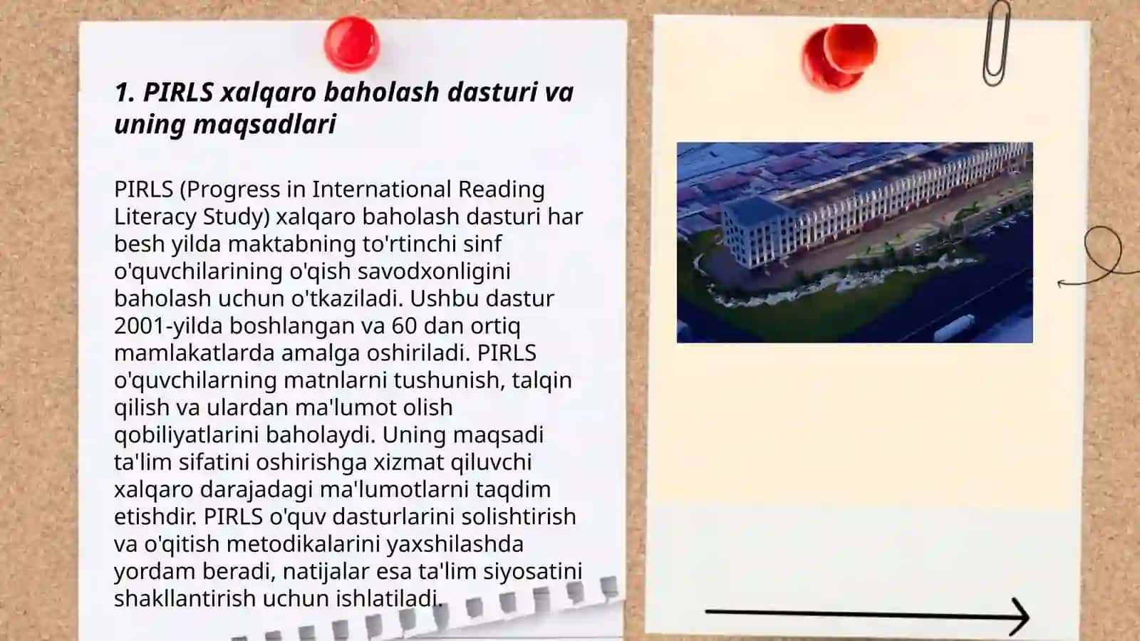 PIRLS, TIMSS, PIZA xalqaro baholash dasturiga doir test namunalari bilan tanishtirish 3