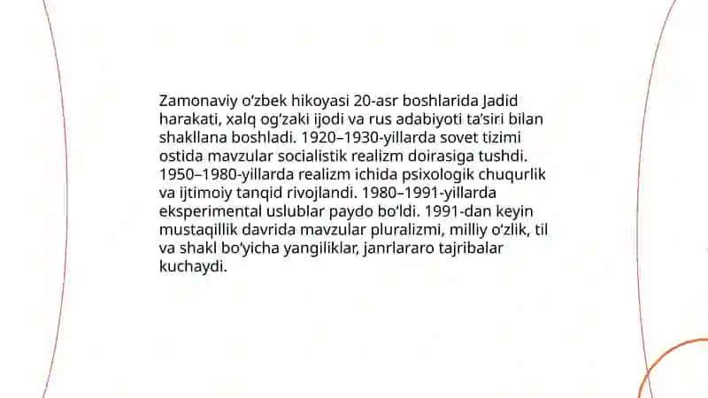 Zamonaviy o‘zbek adabiyoti misolida 3
