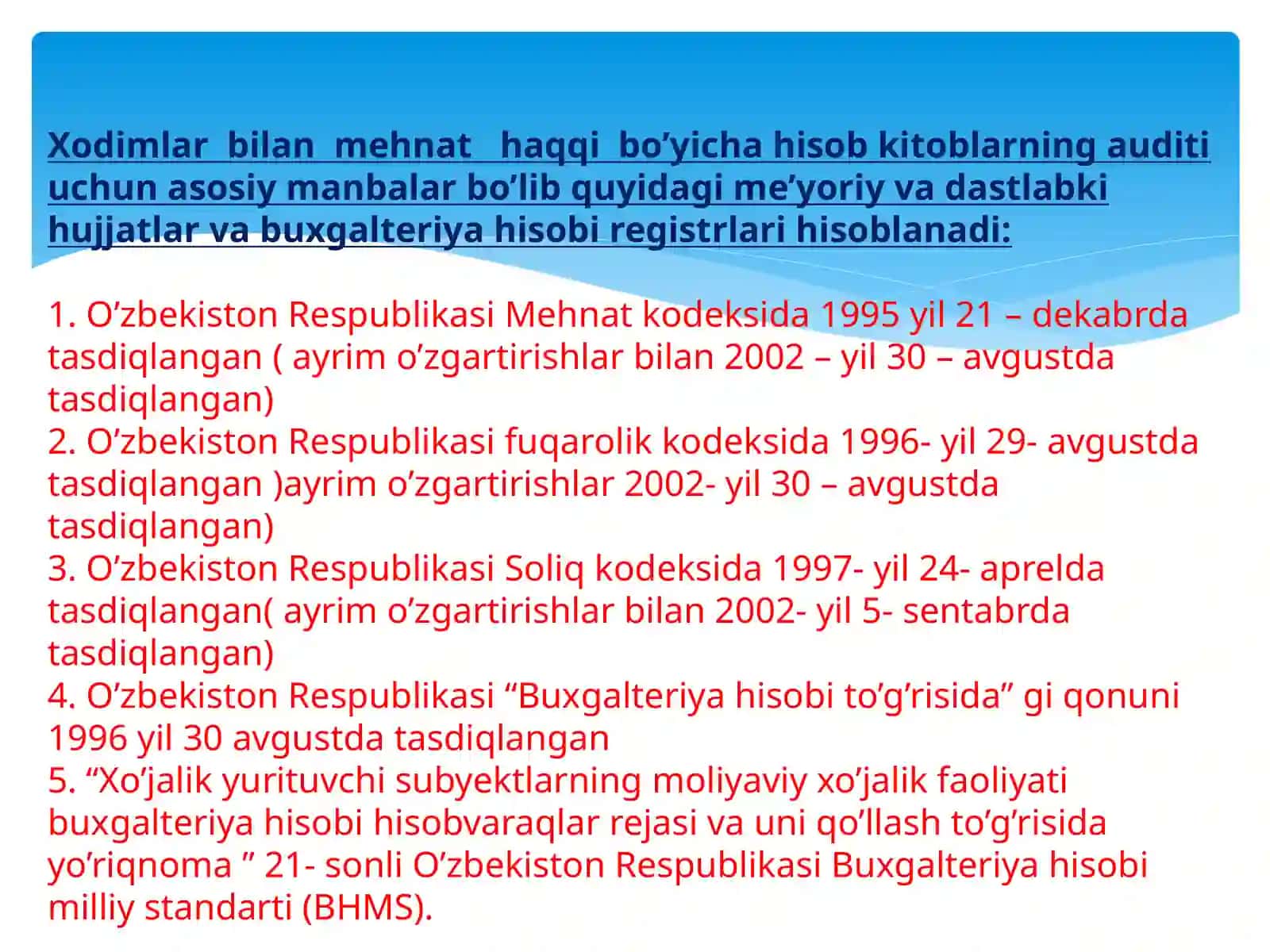 Xodimlar bilan mehnat haqqi bilan bog'liq muammolarni auditini o'tkazish 3