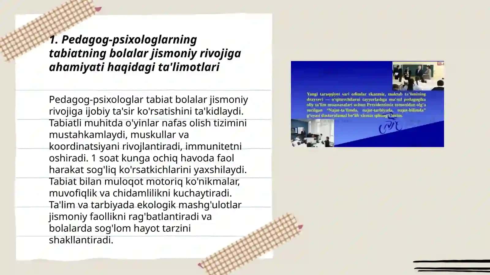 Pedagog-psixologlarning bola tarbiyasida tabiatning axamiyati haqidagi ta'limotlari 3