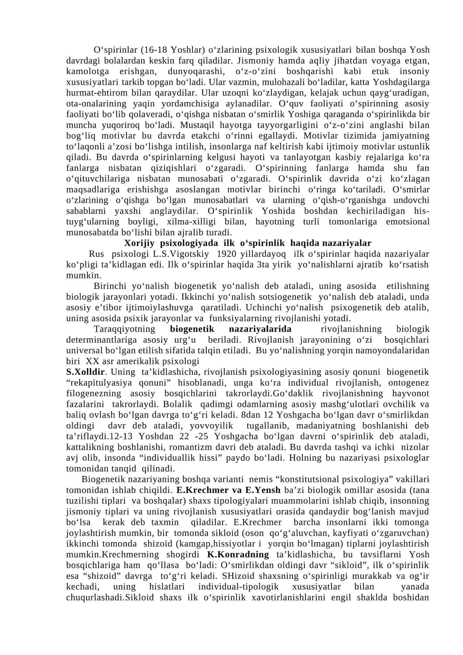 ILK O’SPIRINLIK, YOSHLIK DAVRIDA PSIXIK RIVOJLANISH XUSUSIYATLARI 3