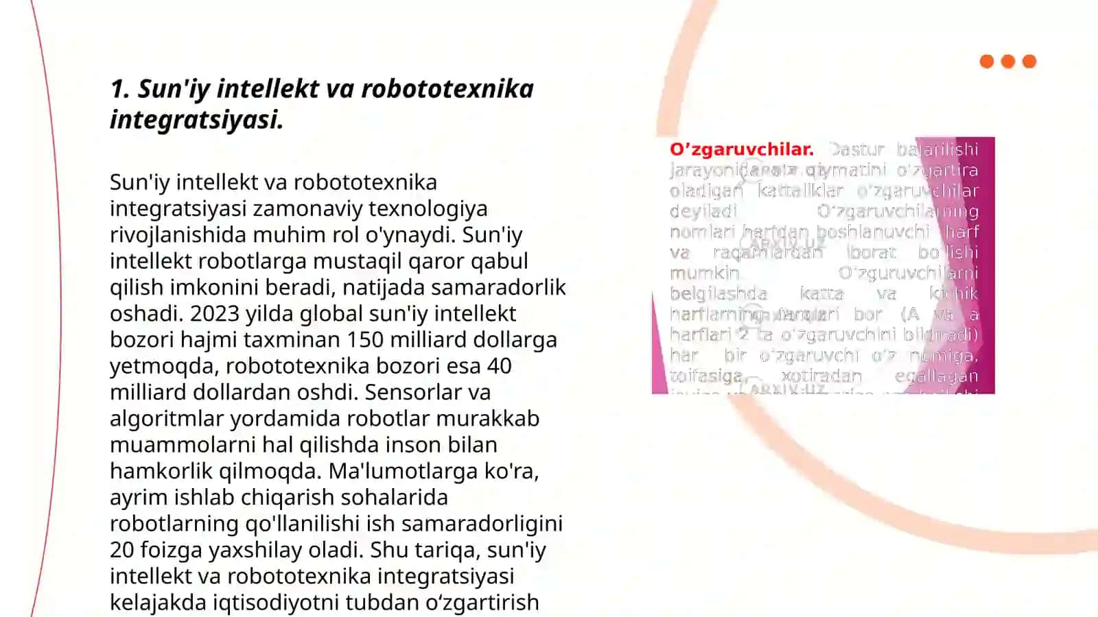 Intellektual boshqaruv tizimlarini robototexnika yo'nalishida qo'llash istiqbollari 3