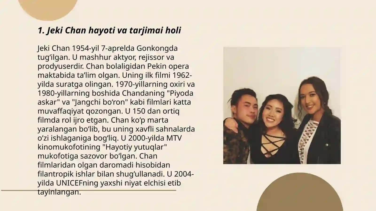 Jeki Chan hayoti va tarjimai holi 3