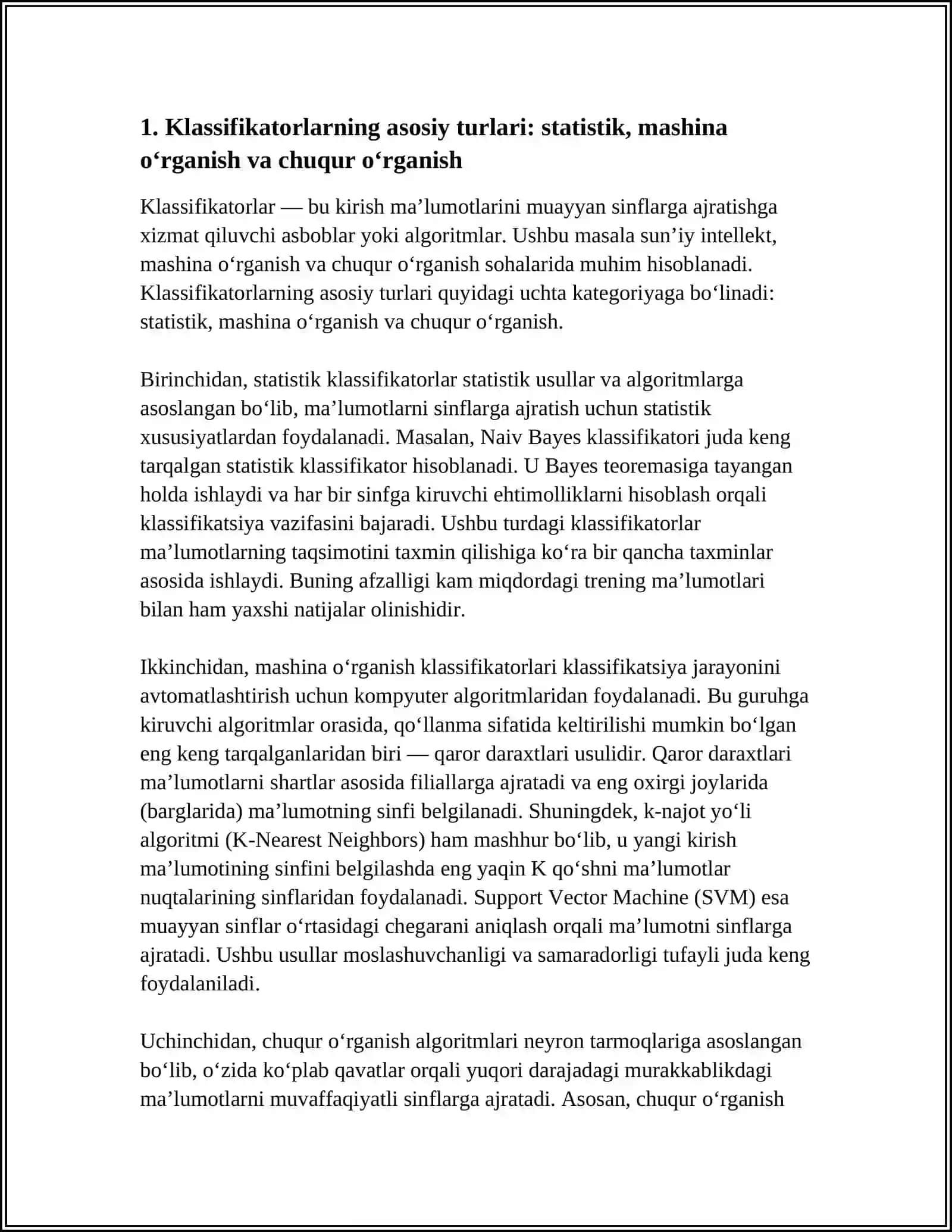 KLASSIFIKSTORLARNING TURLARI,TUZILISHI VA ISHLASH PRINSPI 3