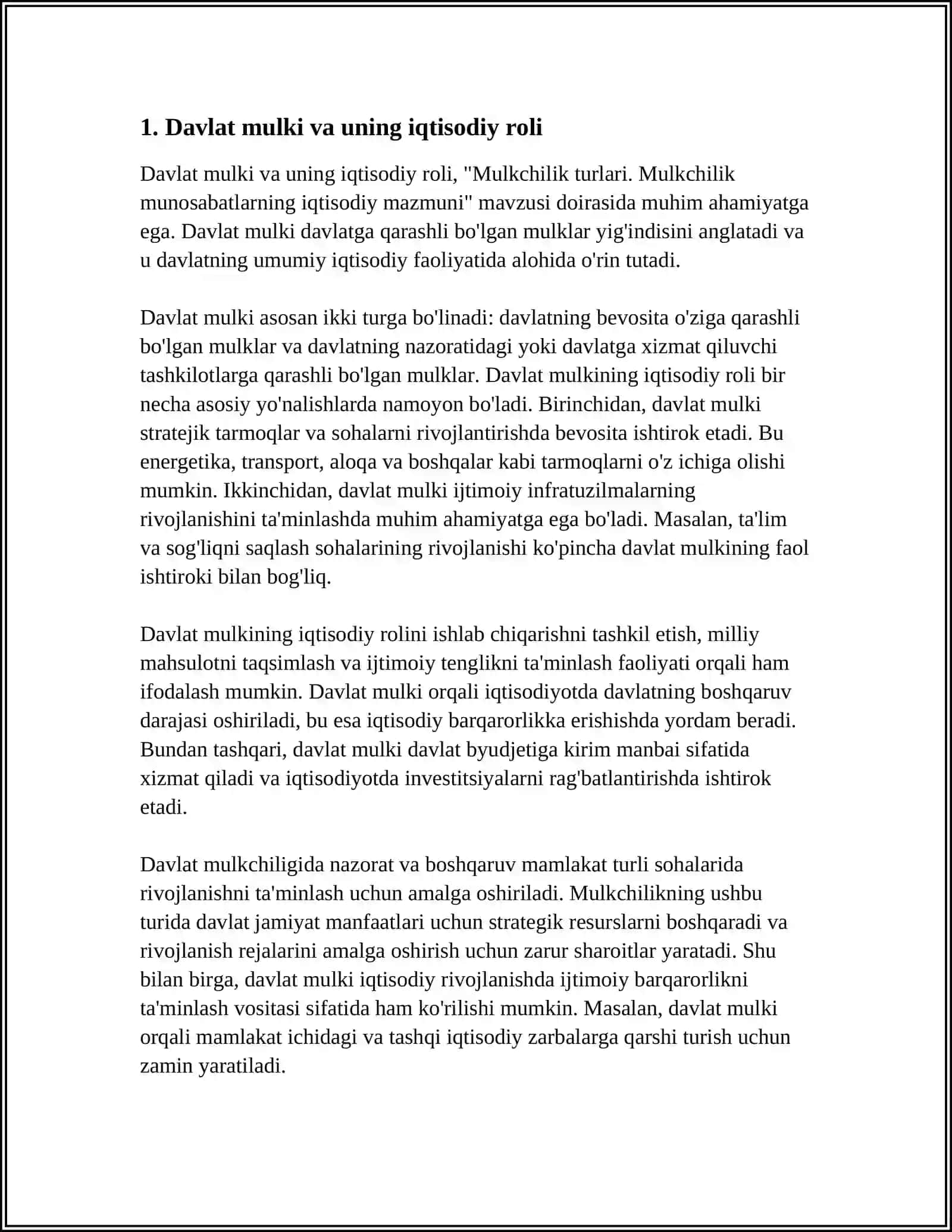 MULKCHILIK TURLARI.MULKCHILIK MUNOSABATLARNING IQTISODIY MAZMUNI 3