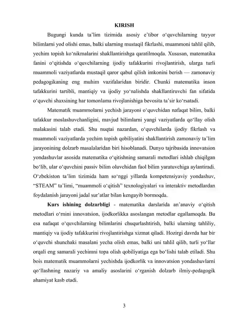 Matematik muammolarni yechishda ijodkorlik va innovatsion yondashuvlar 3