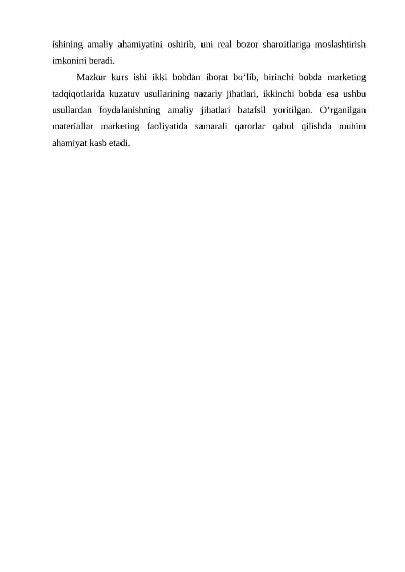 Marjeting tadqiqotlari Kurs ishi 3