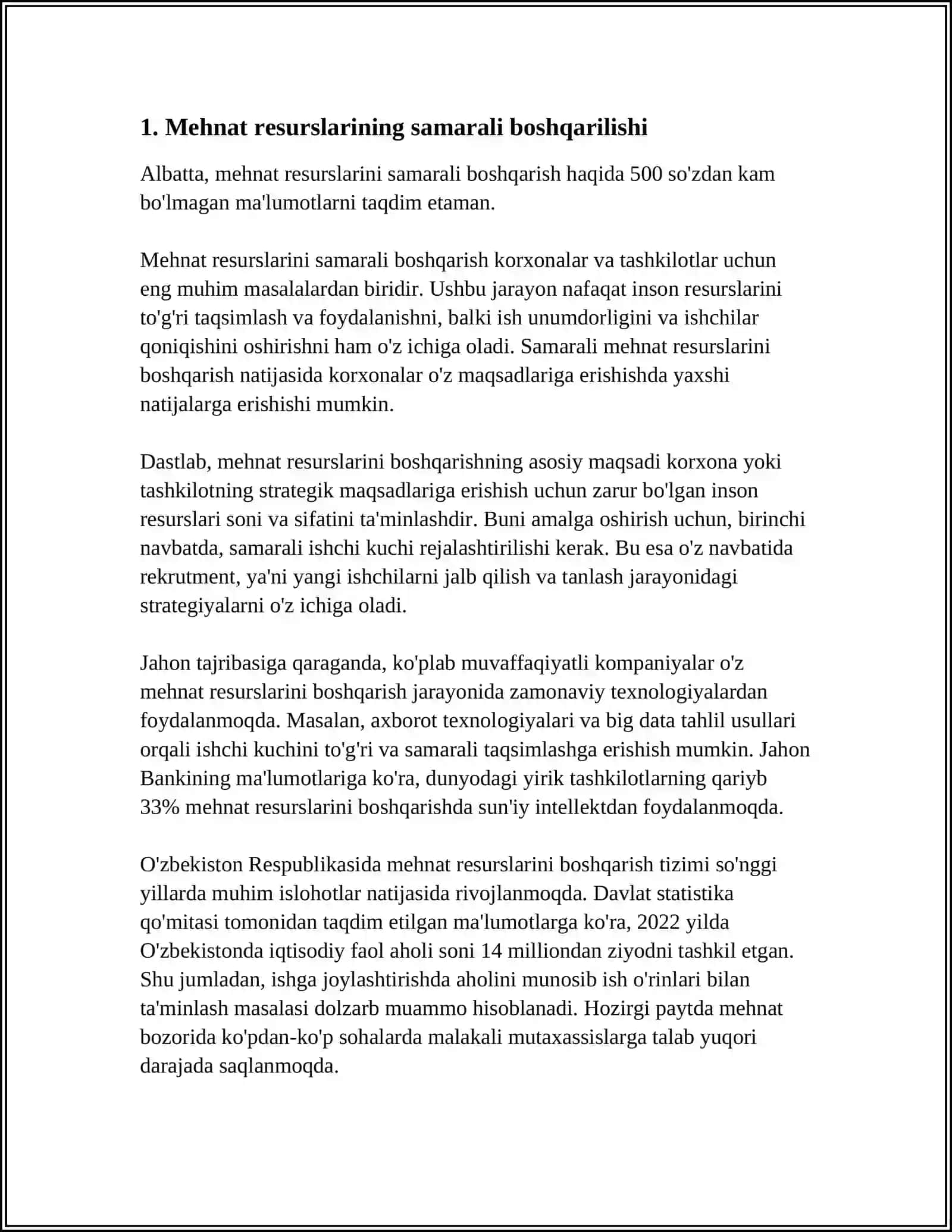 MEHNAT RESURSLARINI BOSHQARISH VA MEHMONXONALARDA SAMARADORLIKNI OSHIRISH 3