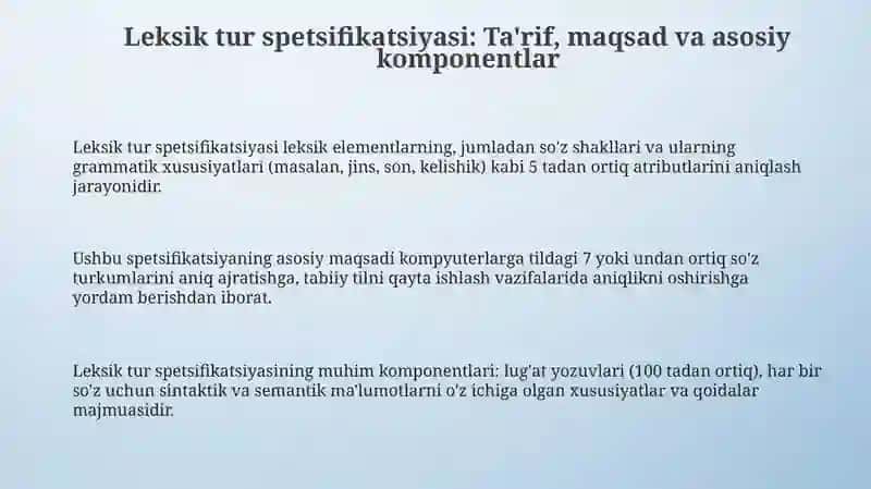 Leksikturspitsifikasi 3