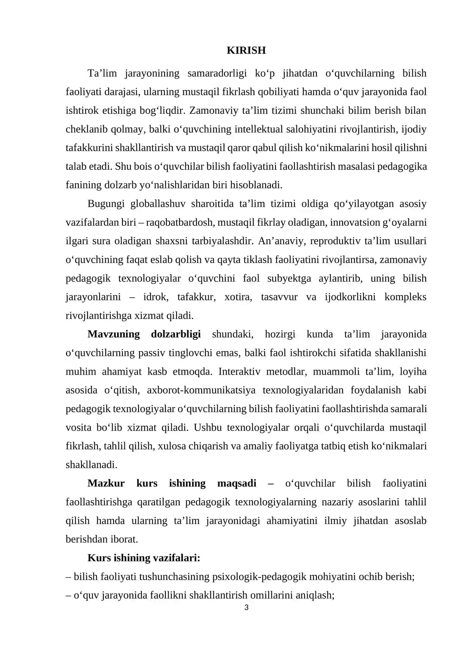 O’quvchilar bilish faoliyatini faollashtirishga qaratilgan pedagogik texnologiyalarning ahamiyati 3