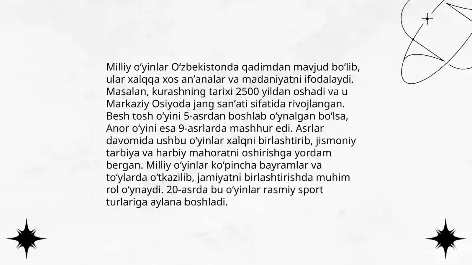 Darsdan tashqari oʻynaladigan milliy va harakatli oʻyinlarni oʻtkazish 3