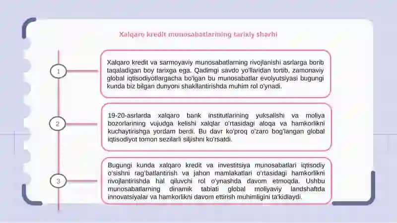 Xalqaro kredit va investitsiya munosabatlarining rivojlanishi 3