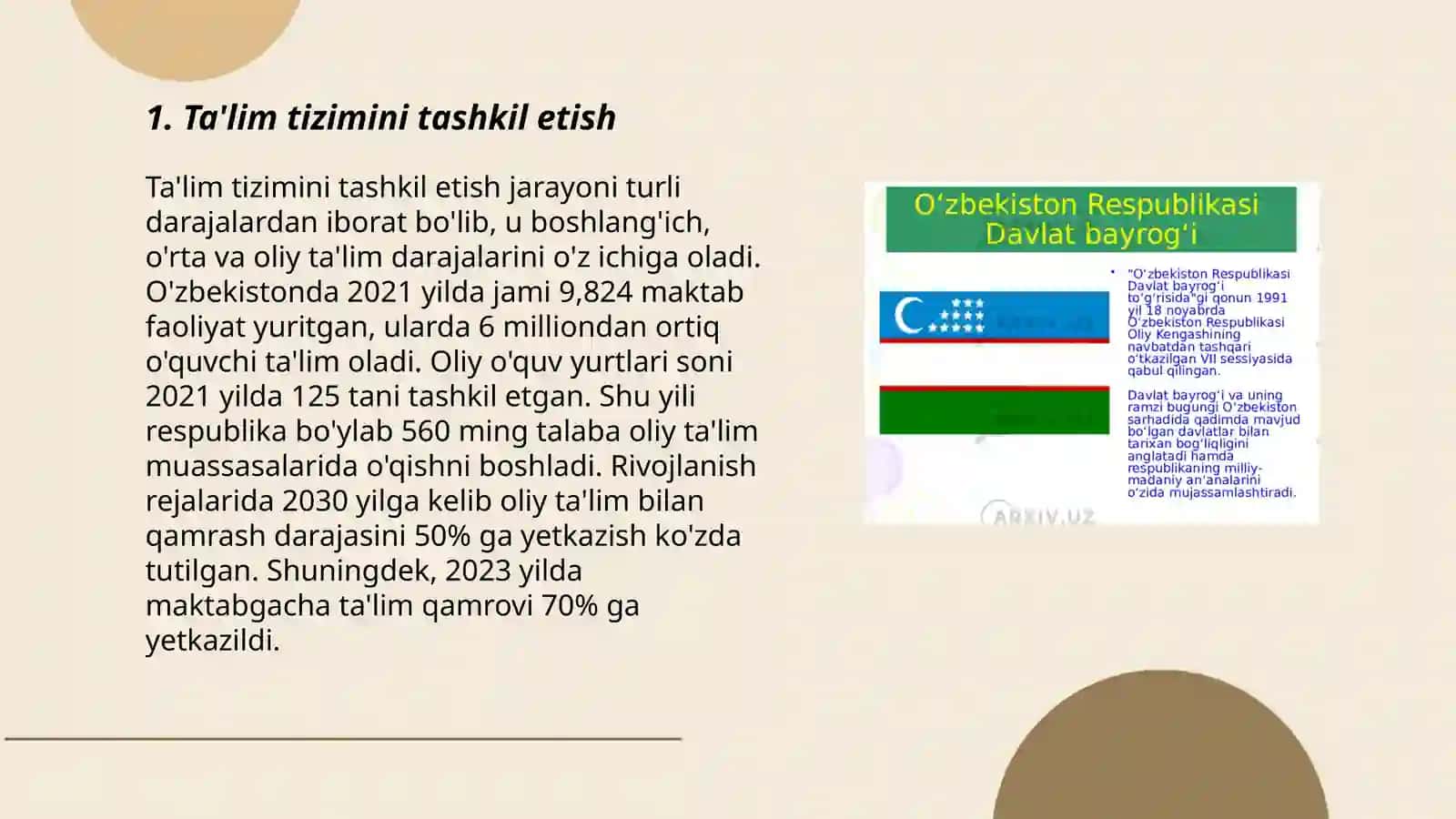 Ta'lim tizimini tashkil etish 3