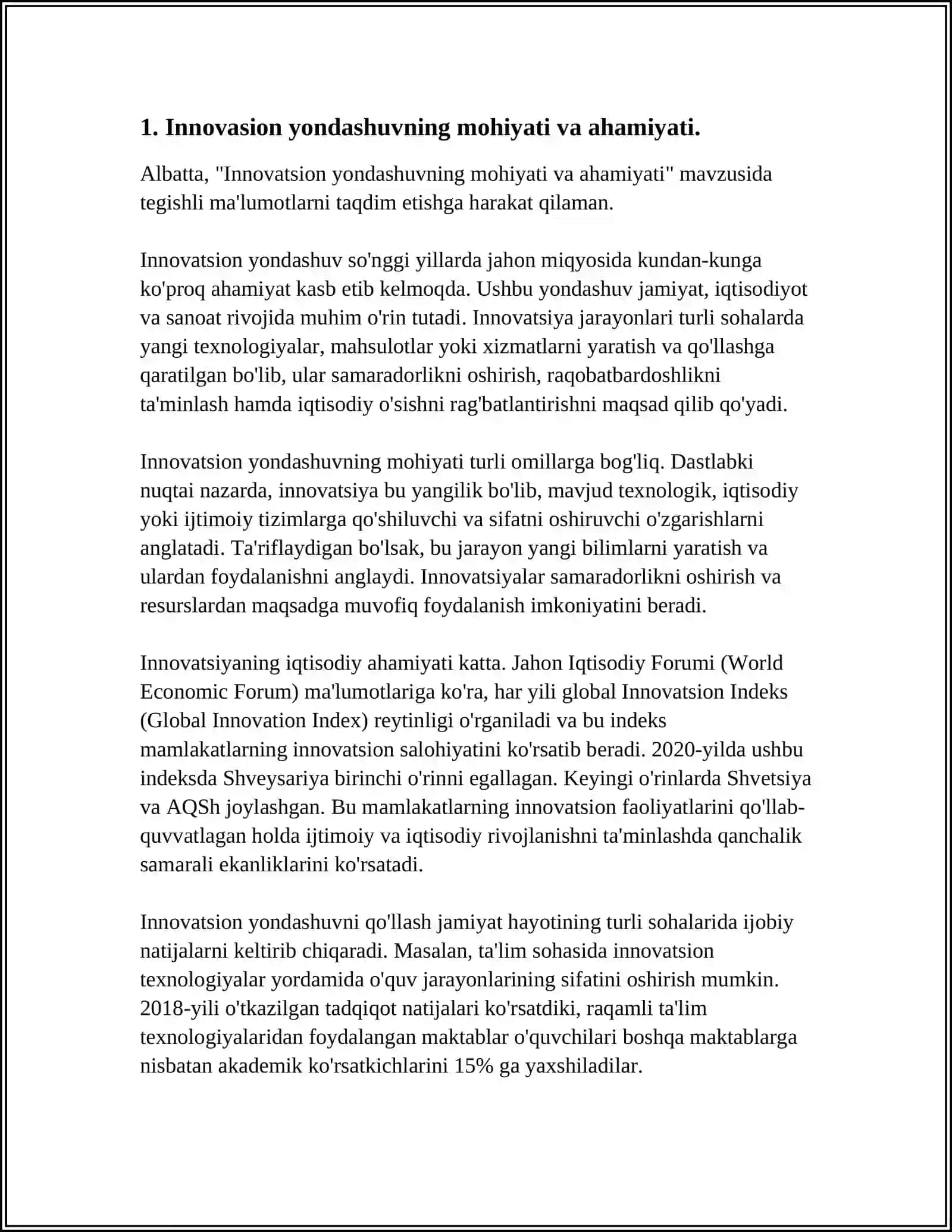 Innovasion yondashuvning mohiyati va ahamiyati 3