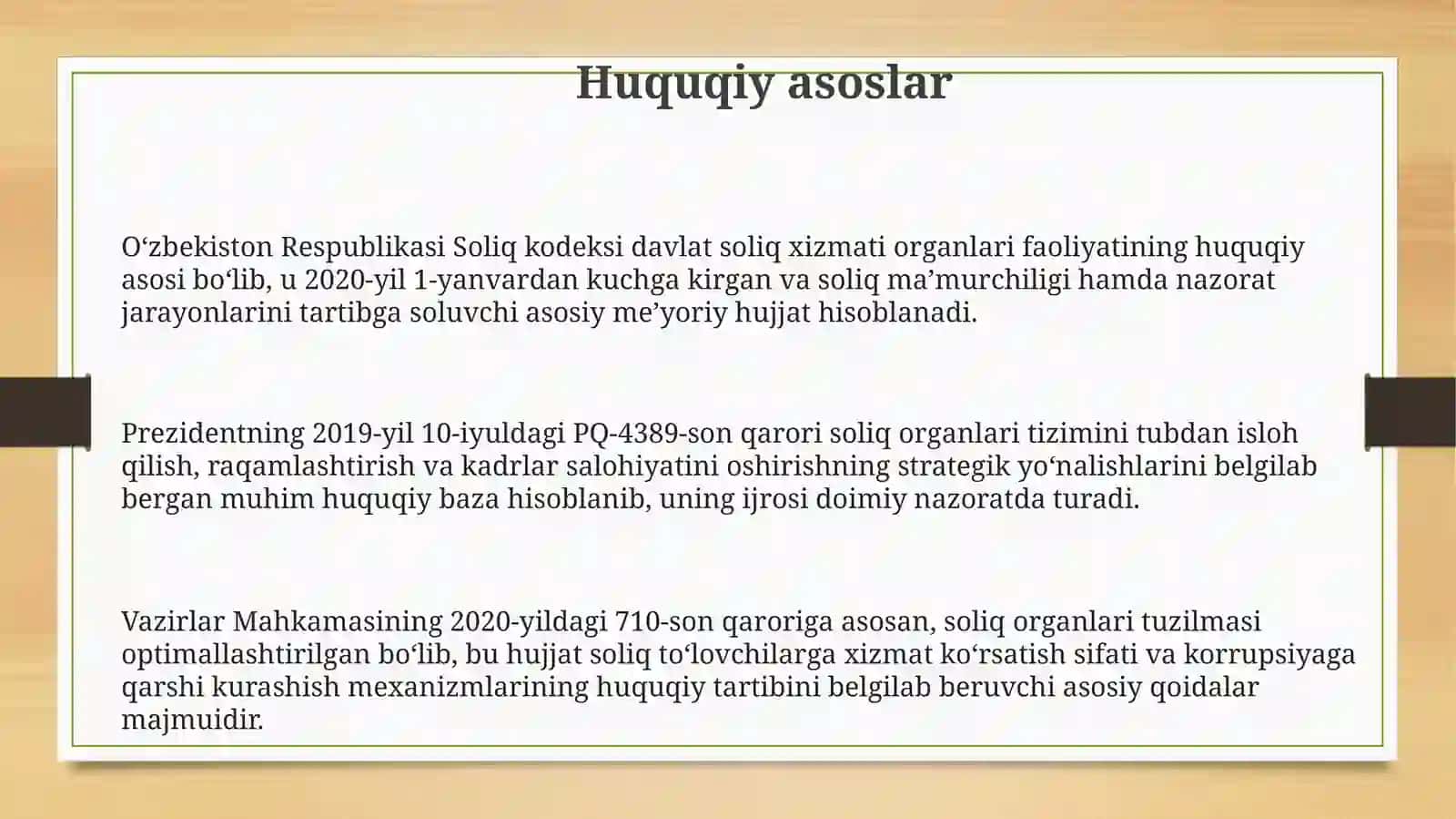 Xududiy davlat soliq xizmati organlariga faoliyatini tashkil etish 3