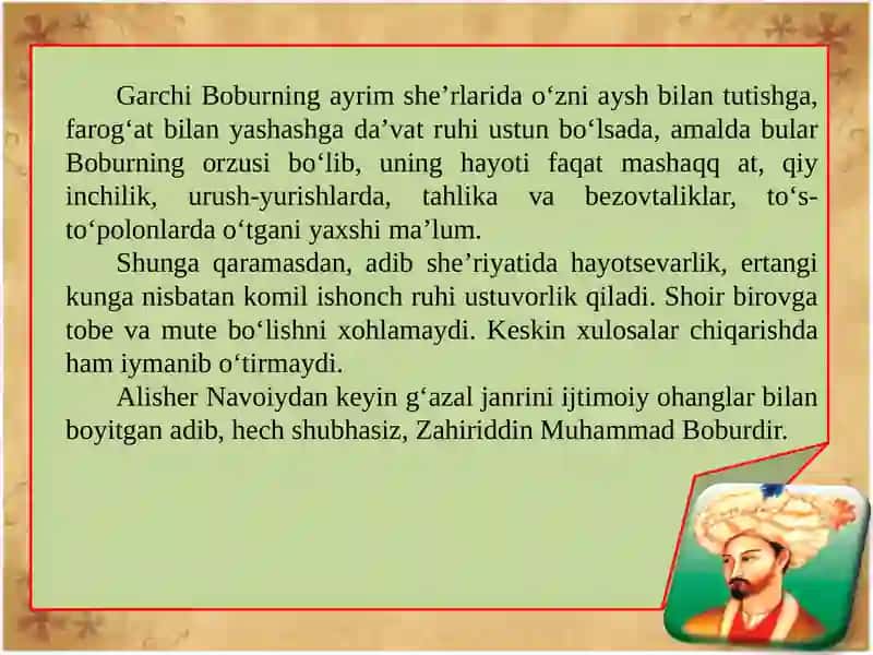 Bobur lirikasining nazariy va badiiy tahlili 3