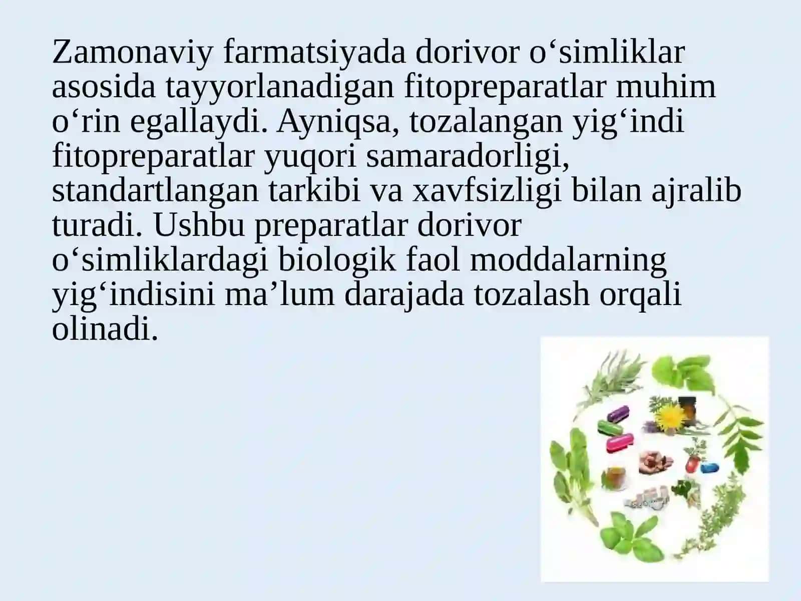 Tozalangan Yig'indi Fitopreparatlar Texnologiyasi 3