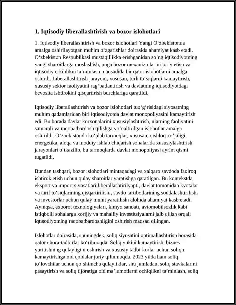 YANGI O‘ZBEKISTONDA AMALGA OSHIRILAYOTGAN O‘ZGARISHLAR 3