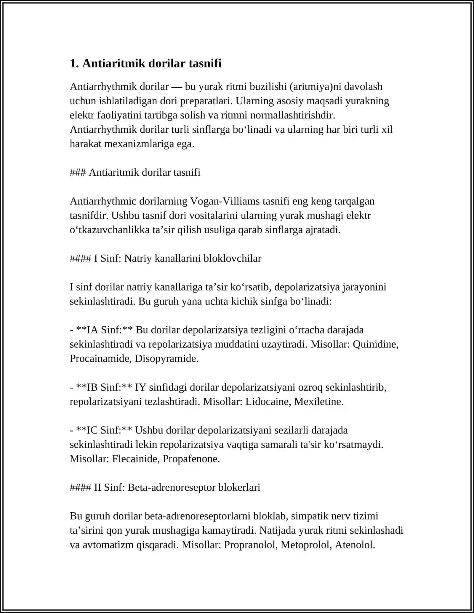 ANTIARITMIK DORI VOSITALAR TASNIFI 3