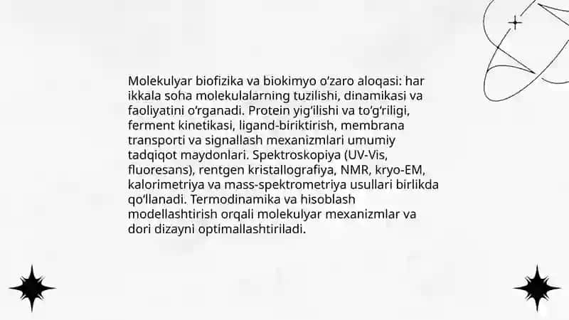 Biofizika fanining boʻlimlari, boshqa fan sohalari bilan aloqadorligi 3
