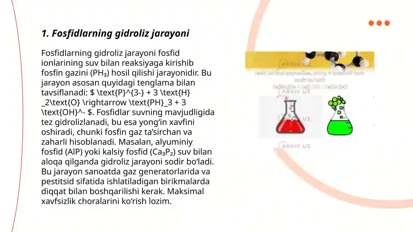 Fosfidlarning gidrolizi 3