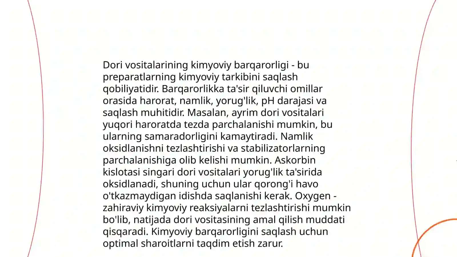 Dori vositalarining barqarorligini o’rganishning umumiy tamoyillari 3